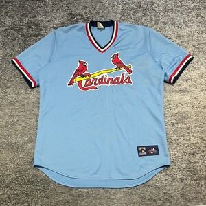 VTG St. Louis Cardinals Jersey Majestic Cooperstown‎ Collection Mens Large Blue